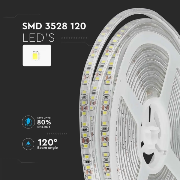 LED TRAKA 7,2W/M 3528-120LED/M 4500K IP65