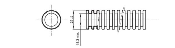 CIJEV SAVITLJIVA SAMOGASIVA FK15 25/18,3 mm crna DX15025R