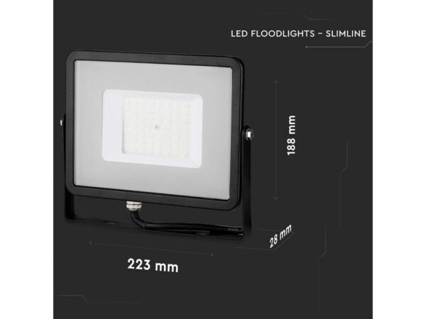 50W LED REFLEKTOR SMD SAMSUNG ČIP CRNI 4000K 5 GODINA GARANCIJE