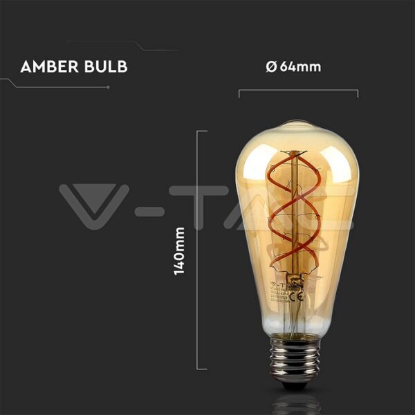 LED ŽARULJA -5W E27 FILAMENT-JANTAR ST64 2200 K DIMABILNA