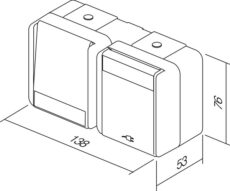 UTIČNICA + IZMJENIČNI PREKIDAČ VODORAVNI IP44 16A + 10AX 250V~ PW