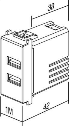 USB PUNJAČ 5V V2X2, A4 1M PW MOD.