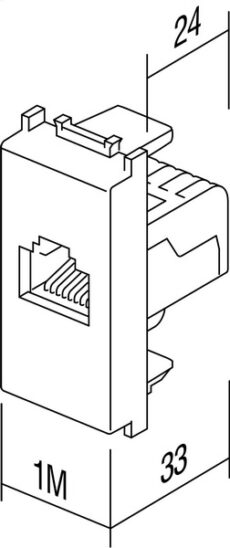 UTIČNICA KOMUN. RJ45 8/8 CAT5 1M PW MOD.