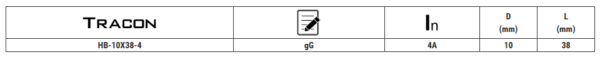 CILINDRIČNI OSIGURAČ G 4A,500VAC,100kA,10X38