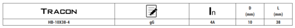 VALJKASTI OSIGURAČ G 4A,500VAC,100kA,10X38