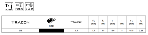 IZOLIRANA (PA6.6) ZAVRŠNA ČAHURA, CRNA 1,5mm2, l=14,6mm