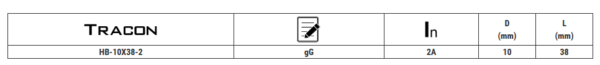 CILINDRIČNI OSIGURAČ G 2A,500VAC,100kA,10X38