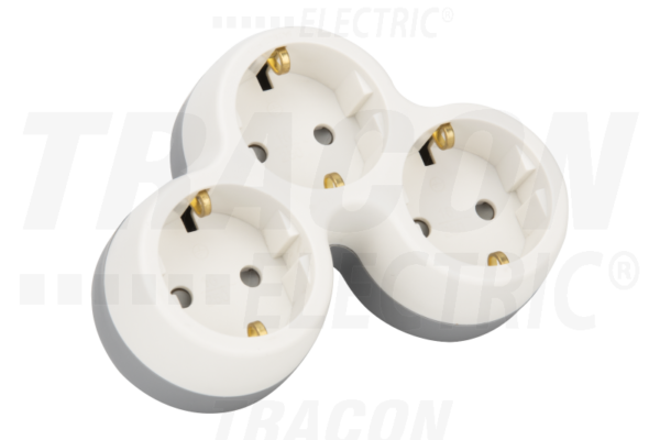 ADAPTER BIJELA + SIVA BOJA 3XSCHUKO,MAX.16A,230VAC,3680W, PP