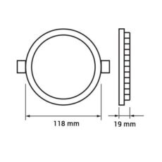 LED PANEL ROUND UGRADNI 12W 900LM 4000K