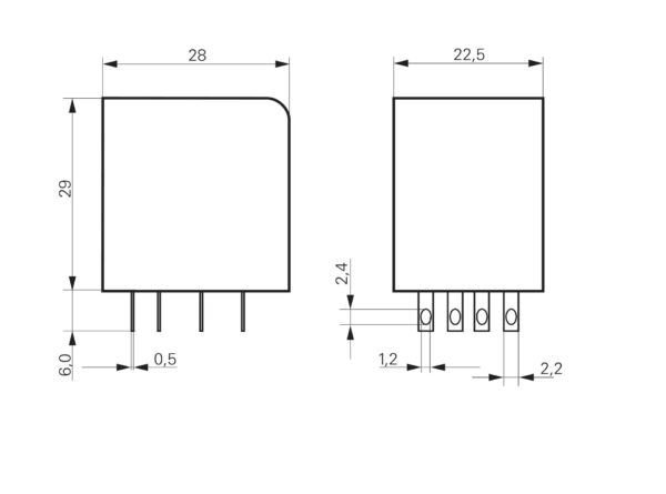 MINIJATURNI RELEJ, 4C/O, 6A, 24VDC, SERIJE PT