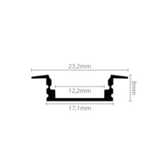 ALUMINIJSKI PROFIL – MILKI POKROV 200CM (UGRADNI)