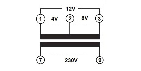 TRAFO ZA ZVONO 230/4-8-12V AC, 15VA, MONTAŽA NA DIN NOSAČ