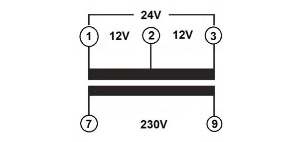 TRAFO ZA ZVONO 230/12-12-24V AC, 30VA, MONTAŽA NA DIN NOSAČ