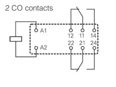 RELEJ SNAGE, 2C/O, 8A, 24VDC SERIJE RT, RASTER 5MM