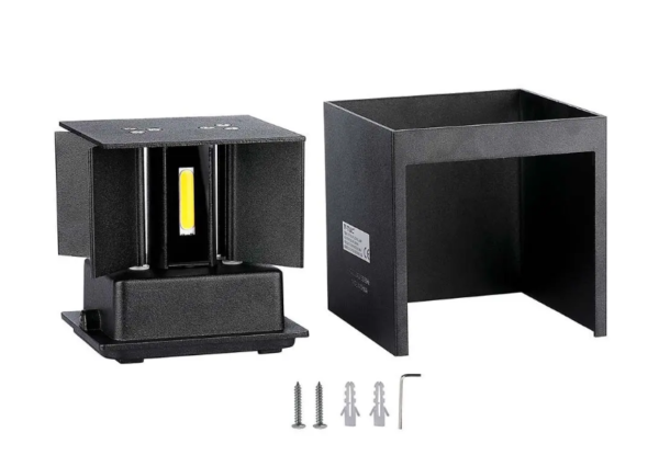 ZIDNA LAMPA 5W ČETVRTASTA BRIDGELUX ČIP 4000K  – IP65 – CRNA