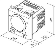 TERMOSTAT OSNOVNI, BIJELI 2M MODUL EM37PW-U