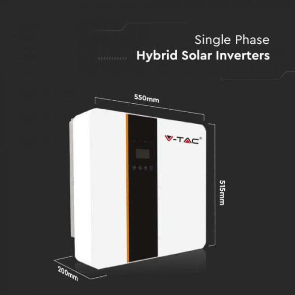 V-TAC Jednofazni hibridni fotonaponski pretvarač On-Grid/Off-Grid 5KW (5000W) IP65, CT i spojni pribor
