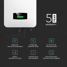 V-TAC Jednofazni hibridni fotonaponski pretvarač On-Grid/Off-Grid 6KW (6000W) IP65, CT, Smart Metar i spojni pribor