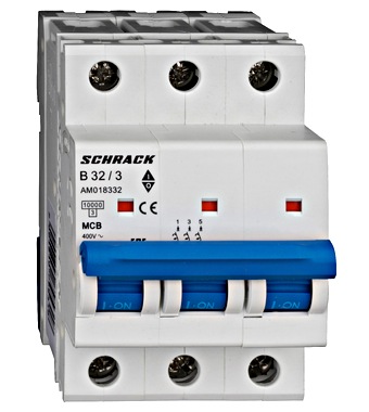 AUTOMATSKI OSIGURAČ AMPARO 10KA, B 32A, 3-POLNI
