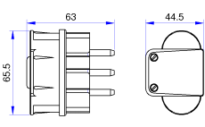 KUTNI UTIKAČ TROPOLNI TROFAZNI L CRNI 16A 440V~