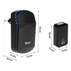 KINETIČKO ZVONO ZA VRATA BEŽIČNO 110-240V, CRNO