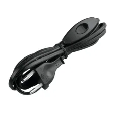 KABEL ZA KUĆANSKE UREĐAJE S PREKIDAČEM 2X0,75mm2 CRNI 2m