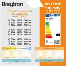 NADGRADNI LED PANEL SA PROMJENOM WATAŽE 30/40/50W 3CCT 5200lm 600x600x35 IP40