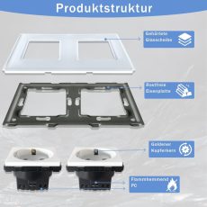 ELEKTRO SMART MODUL ZA DVOSTRUKU EU UTIČNICU TIP F,16A,CRNI