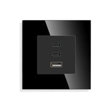 ELEKTRO SMART UTIČNICA S BRZIM PUNJENJEM , 65 W , 1 TIP A USB UTOR + 2 TIP C USB UTORA - CRNA