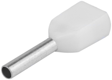 IZOLIRANA (PA6.6) DUPLA ZAVRŠNA ČAHURA, BAKAR, BIJELA 2X0,5MM2, I=8mm