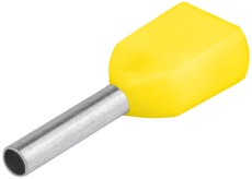 IZOLIRANA (PA6.6) DUPLA ZAVRŠNA ČAHURA, BAKAR, ŽUTA 2X6mm2