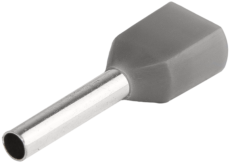 IZOLIRANA (PA6.6) DUPLA ZAVRŠNA ČAHURA, BAKAR, SIVA 2X4mm2
