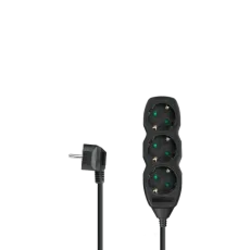 PRODUŽNI KABEL 3X1,5mm2, 1,5m, CRNI