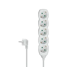 PRODUŽNI KABEL 5X1,5mm2, 1,5m, BIJELI