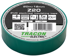 IZOLACIJSKA VRPCA, ZELENA 20m×18mm, PVC, 0-90°C, 40kV/mm